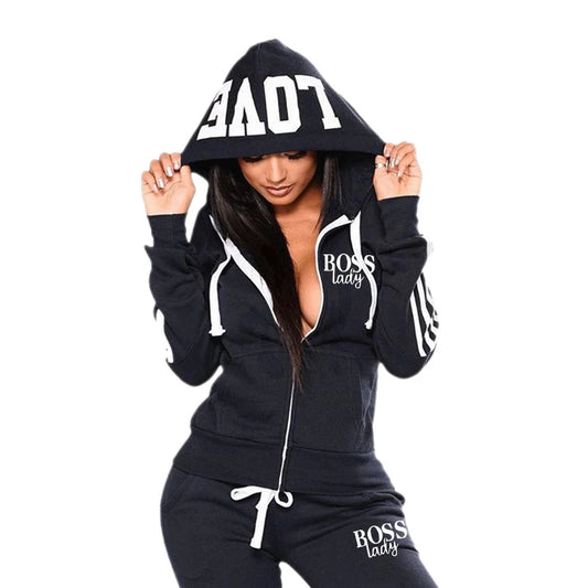 2022 Newest Spring Fashion Women's Tracksuit Hoodies and Sweatpants High Quality Ladies Daily Casual Sports Zipper Hooded Outfit